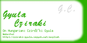 gyula cziraki business card